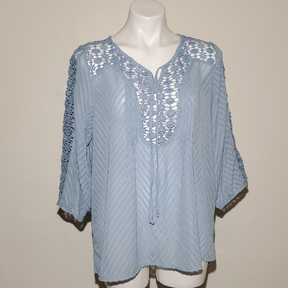 Bila Sky Blue Boho Blouse